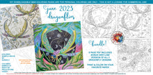 Load image into Gallery viewer, June 2023 Dragonflies: downloadable printable 6-page PDF for coloring, 3 designs