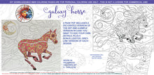 Load image into Gallery viewer, Galaxy Horse: downloadable printable 4-page PDF for coloring