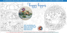 Load image into Gallery viewer, Happy Hippos: downloadable printable 6-page PDF for coloring