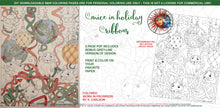 Load image into Gallery viewer, Mice in Holiday Ribbons: downloadable printable 2-page PDF for coloring