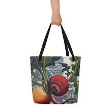 Load image into Gallery viewer, "Garden Goods" Beets All-Over Print 16 x 20" Tote with Inside Pocket  by Ruby Charm Colors