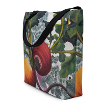 Load image into Gallery viewer, "Garden Goods" Beets All-Over Print 16 x 20" Tote with Inside Pocket  by Ruby Charm Colors