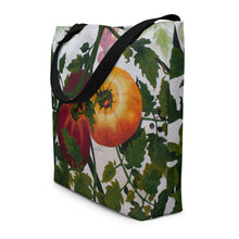 Load image into Gallery viewer, "Garden Goods" Tomatoes All-Over Print 16 x 20" Tote with Inside Pocket  by Ruby Charm Colors