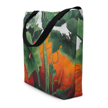 Load image into Gallery viewer, "Garden Goods" Pumpkins All-Over Print 16 x 20" Tote with Inside Pocket by Ruby Charm Colors
