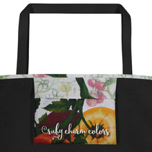 Load image into Gallery viewer, "Garden Goods" Tomatoes All-Over Print 16 x 20" Tote with Inside Pocket  by Ruby Charm Colors
