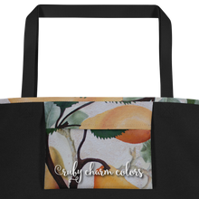 Load image into Gallery viewer, "Garden Goods" Pears All-Over Print 16 x 20" Tote with Inside Pocket by Ruby Charm Colors