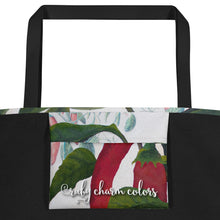 Load image into Gallery viewer, "Garden Goods" Peppers All-Over Print 16 x 20" Tote with Inside Pocket by Ruby Charm Colors