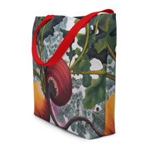 Load image into Gallery viewer, "Garden Goods" Beets All-Over Print 16 x 20" Tote with Inside Pocket  by Ruby Charm Colors