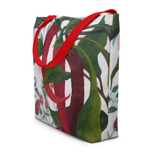 Load image into Gallery viewer, "Garden Goods" Peppers All-Over Print 16 x 20" Tote with Inside Pocket by Ruby Charm Colors