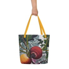 Load image into Gallery viewer, "Garden Goods" Beets All-Over Print 16 x 20" Tote with Inside Pocket  by Ruby Charm Colors