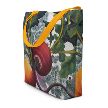 Load image into Gallery viewer, "Garden Goods" Beets All-Over Print 16 x 20" Tote with Inside Pocket  by Ruby Charm Colors