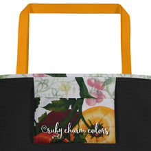Load image into Gallery viewer, "Garden Goods" Tomatoes All-Over Print 16 x 20" Tote with Inside Pocket  by Ruby Charm Colors