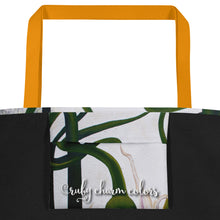 Load image into Gallery viewer, "Garden Goods" Garlic All-Over Print 16 x 20" Tote with Inside Pocket by Ruby Charm Colors