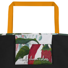 Load image into Gallery viewer, "Garden Goods" Peppers All-Over Print 16 x 20" Tote with Inside Pocket by Ruby Charm Colors
