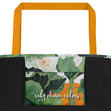 Load image into Gallery viewer, "Garden Goods" Pumpkins All-Over Print 16 x 20" Tote with Inside Pocket by Ruby Charm Colors