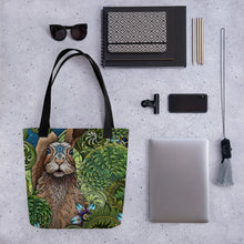 Load image into Gallery viewer, Spring Rabbit Simple 15" x 15" Tote by Ruby Charm Colors