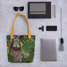 Load image into Gallery viewer, Spring Rabbit Simple 15" x 15" Tote by Ruby Charm Colors