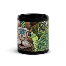 Load image into Gallery viewer, Spring Rabbit Black Glossy Mug by Ruby Charm Colors