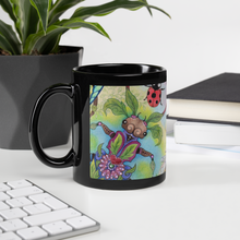 Load image into Gallery viewer, Insectimaginary 1 Black Glossy Mug by Ruby Charm Colors