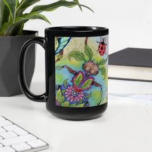 Load image into Gallery viewer, Insectimaginary 1 Black Glossy Mug by Ruby Charm Colors