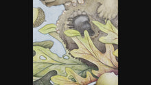 Load and play video in Gallery viewer, Bear on Oak Leaf: downloadable printable 2-page PDF for coloring