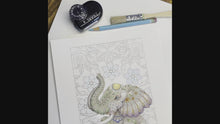 Load and play video in Gallery viewer, Happy Elephant: downloadable printable 2-page PDF for coloring