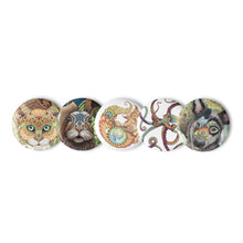 Load image into Gallery viewer, Set of pin 5 buttons by Ruby Charm Colors: Collection 1