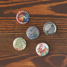 Load image into Gallery viewer, Set of 5 pin buttons by Ruby Charm Colors: Collection 2