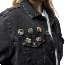 Load image into Gallery viewer, "Garden Goods" Set of 5 pin buttons by Ruby Charm Colors