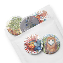 Load image into Gallery viewer, Set of 5 pin buttons by Ruby Charm Colors: Collection 2