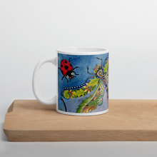 Load image into Gallery viewer, Insectimaginary 2 White Glossy Mug by Ruby Charm Colors