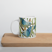 Load image into Gallery viewer, Prairie Birds White Glossy Mug by Ruby Charm Colors