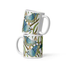 Load image into Gallery viewer, Prairie Birds White Glossy Mug by Ruby Charm Colors