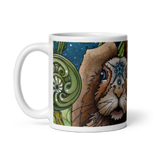 Load image into Gallery viewer, Spring Rabbit White Glossy Mug by Ruby Charm Colors