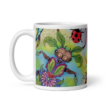 Load image into Gallery viewer, Insectimaginary 1 White Glossy Mug by Ruby Charm Colors