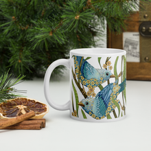 Load image into Gallery viewer, Prairie Birds White Glossy Mug by Ruby Charm Colors