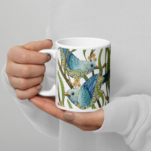 Load image into Gallery viewer, Prairie Birds White Glossy Mug by Ruby Charm Colors