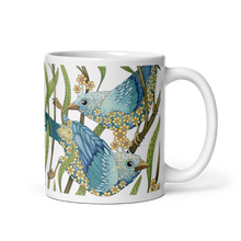 Load image into Gallery viewer, Prairie Birds White Glossy Mug by Ruby Charm Colors