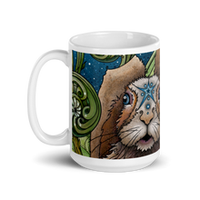Load image into Gallery viewer, Spring Rabbit White Glossy Mug by Ruby Charm Colors