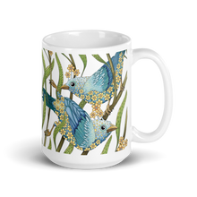 Load image into Gallery viewer, Prairie Birds White Glossy Mug by Ruby Charm Colors
