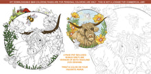 Load image into Gallery viewer, Highland Coo: downloadable printable 4-page PDF for coloring