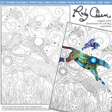 Load image into Gallery viewer, Flying Leopards: downloadable printable 2-page PDF for coloring