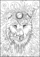 Load image into Gallery viewer, Lion Face: downloadable printable 2-page PDF for coloring