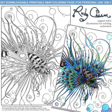 Load image into Gallery viewer, Lion Fish: downloadable printable 2-page PDF for coloring