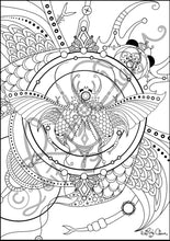 Load image into Gallery viewer, Jewel Beetle: downloadable printable 2-page PDF for coloring