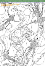 Load image into Gallery viewer, SEA LIONS & FISH: downloadable printable 2-page PDF for coloring