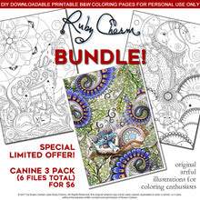 Load image into Gallery viewer, Canine Bundle: downloadable printable 6-page PDF for coloring