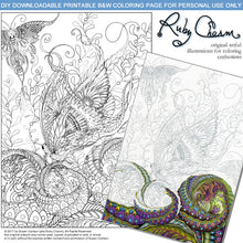 Load image into Gallery viewer, Butterfly with Spheres: downloadable printable 2-page PDF for coloring