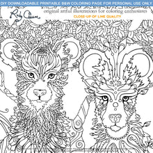 Load image into Gallery viewer, Wild Dogs: downloadable printable 2-page PDF for coloring