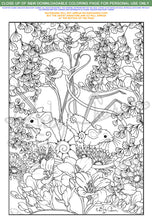 Load image into Gallery viewer, Mice in Freesia: downloadable printable 2-page PDF for coloring